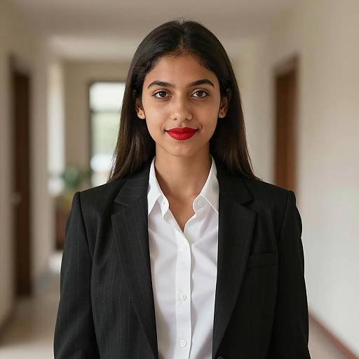 Sophisticated Young Woman in Formal Attire