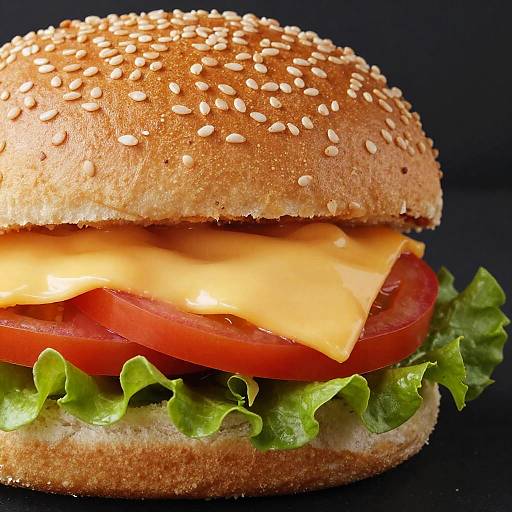 Close-Up Juicy Sandwich with Cheese