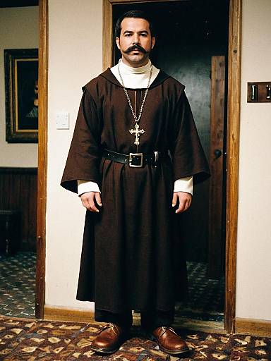 Man in Friar Costume with Mustache