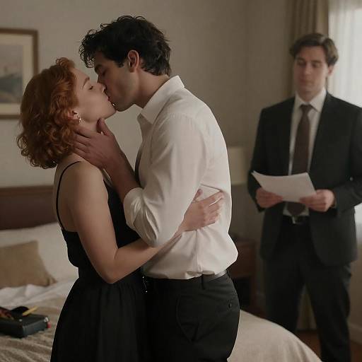 Passionate Moments in a Bedroom Scene