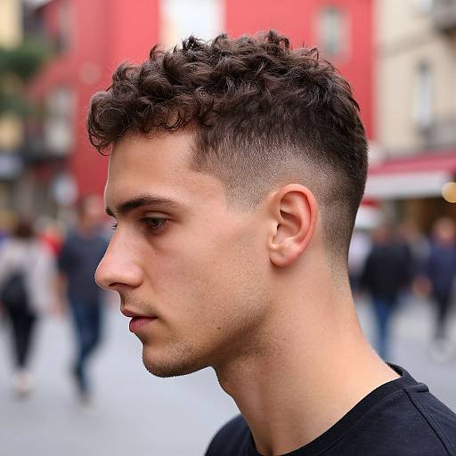 European Man with Textured Caesar Haircut