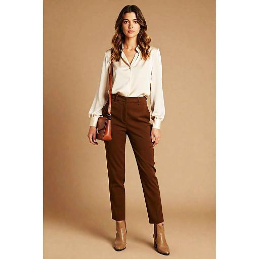 Young Professional Woman in Earth Tone Outfit