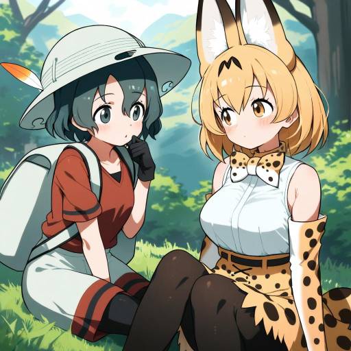 Girls with Animal Ears in Nature