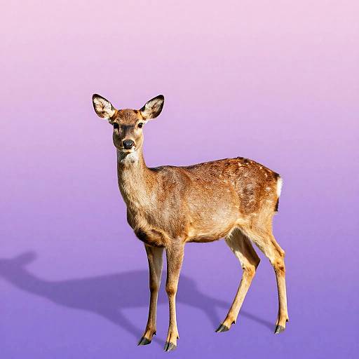 Solo Tan Deer on Purple Pink Gradient