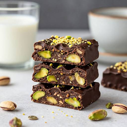 Stacked Salted Chocolate Pistachio Energy Bars