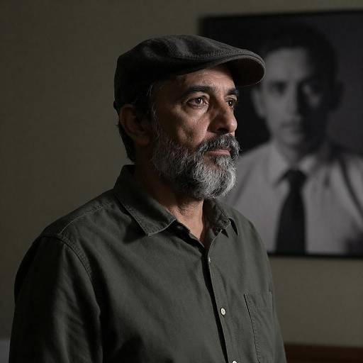 Middle-Aged Man in Green Cap Portrait
