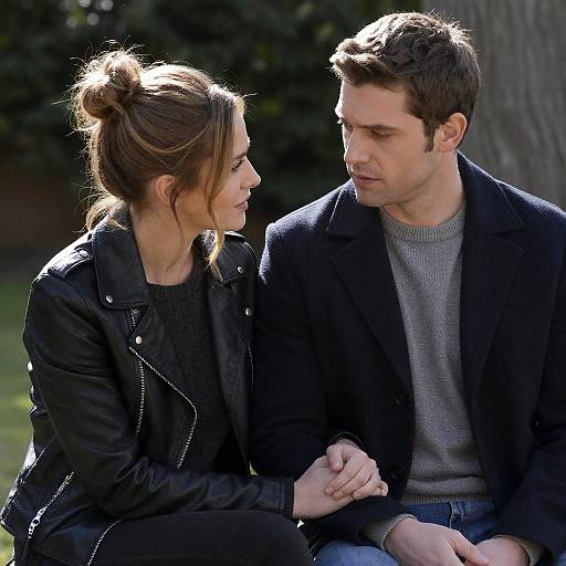 Couple Sharing a Quiet Moment Outdoors