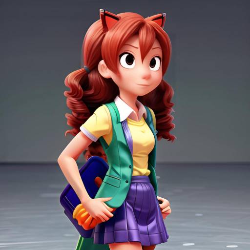 Determined High School Girl in Uniform