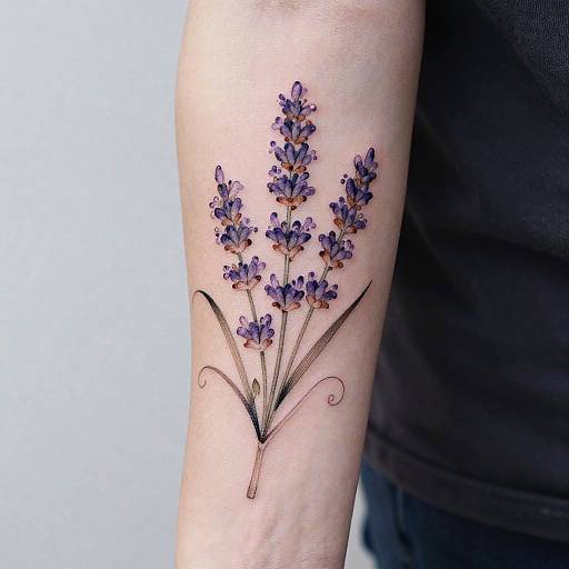 Delicate Lavender Tattoo Design
