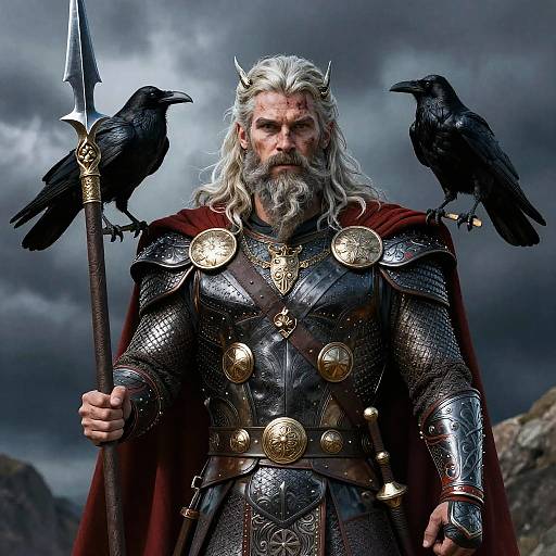 Realistic Odin with Norse Armor