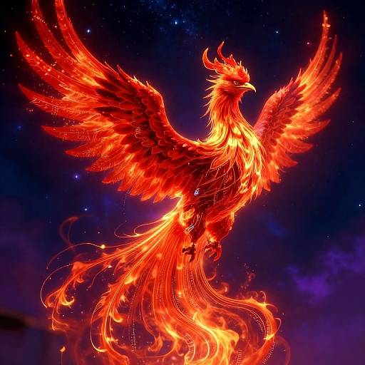 Majestic Phoenix of Fiery Data Streams