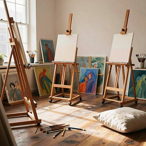 Cozy Sunlit Art Studio Interior