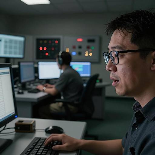 Mysterious Control Room in Shadows