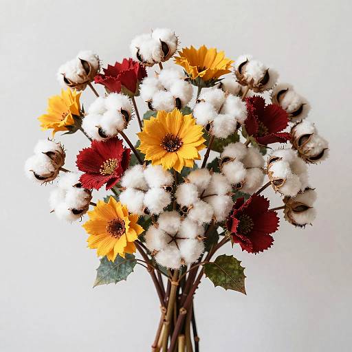 Hyperrealistic Colorful Cotton Flower Bouquet