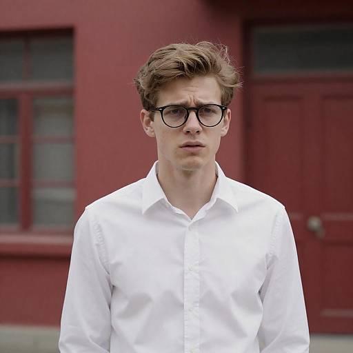 Concerned Young Man in Urban Setting