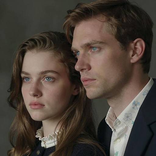 Romantic Couple Portrait in Dark Background