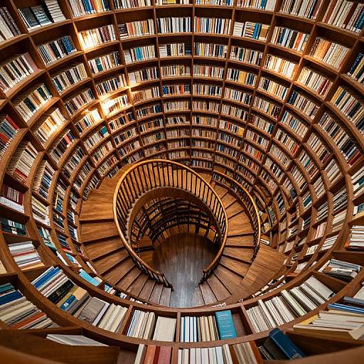 Endless Labyrinth of Spiral Bookshelves