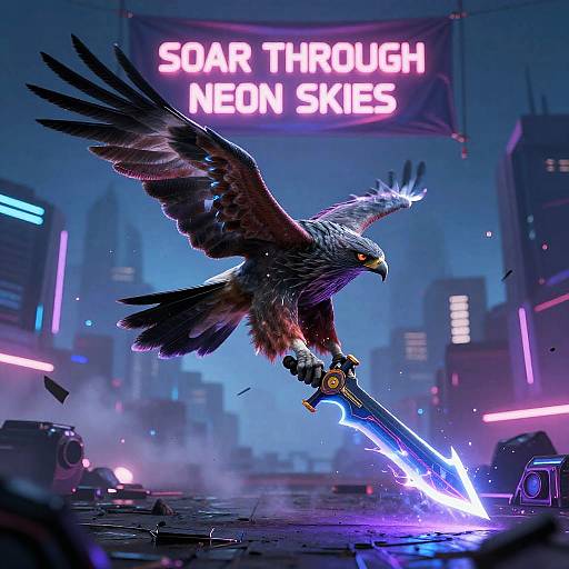 Cyberpunk Hawk with Plasma Blade