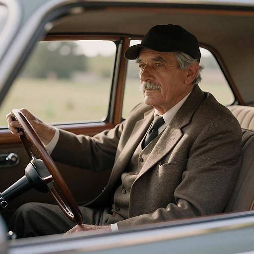 Vintage Car Portrait of an Elderly Man