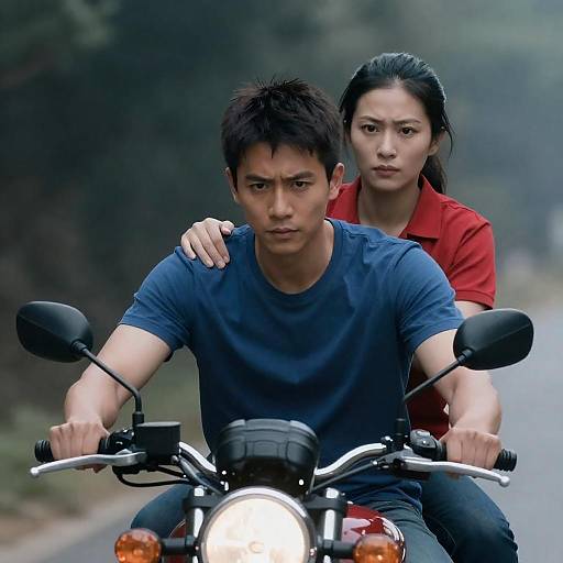 Dynamic Motorcycle Photograph with Intense Focus