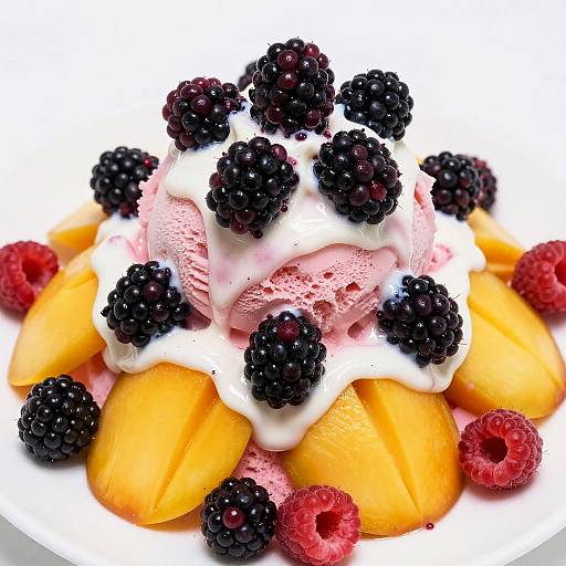 Vibrant Raspberry Mango Dessert Close-Up