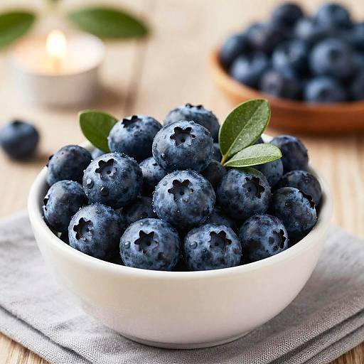 Close-Up of Blueberries in Bowl