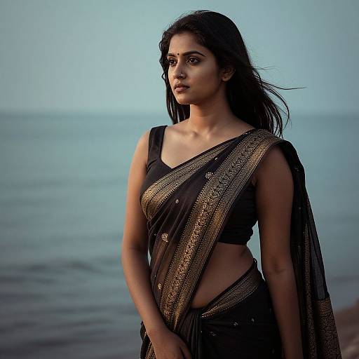 Elegant Indian Girl by Seaside