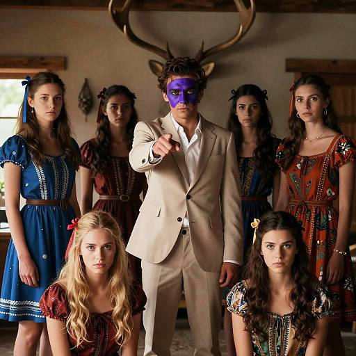 Dramatic Group Portrait in Rustic Setting