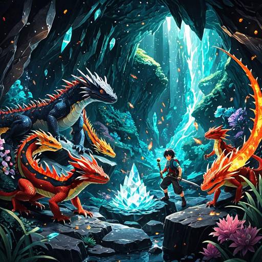 Elemental Dragon Tamers in Crystal Cavern