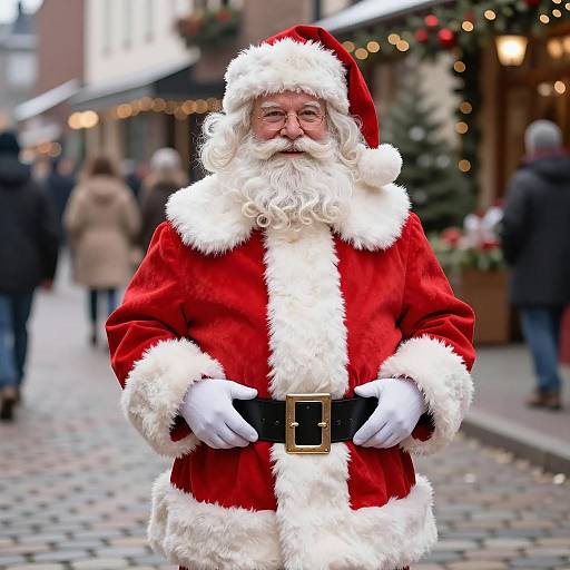 Santa Claus in Festive Red Suit Outdoors
