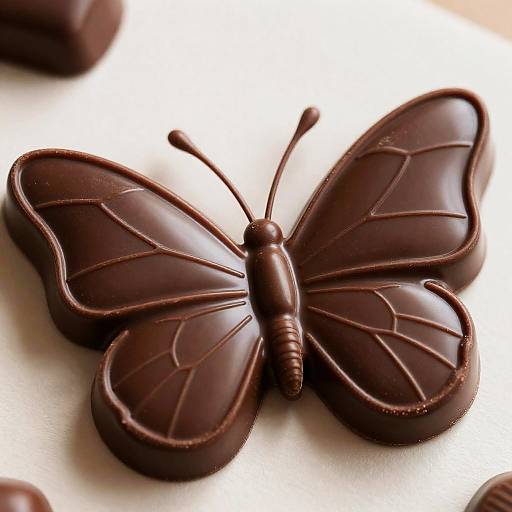 Glossy Chocolate Butterfly with Reflective Surface