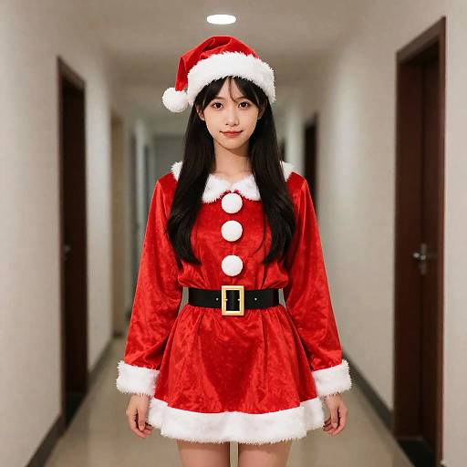 Female Elf in Santa Costume