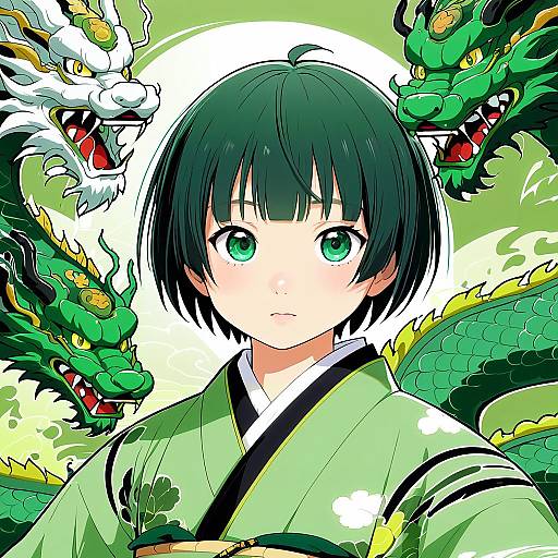 Illustration of Haku (sen to chihiro no kamikakushi), sen to chihiro no kamikakushi in the style of Jonsun