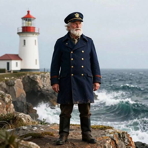 Charismatic Elderly Sea Captain Portrait