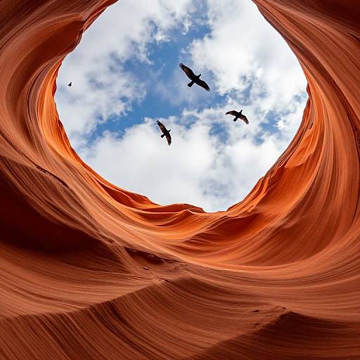 Graceful Canyon with Soaring Birds