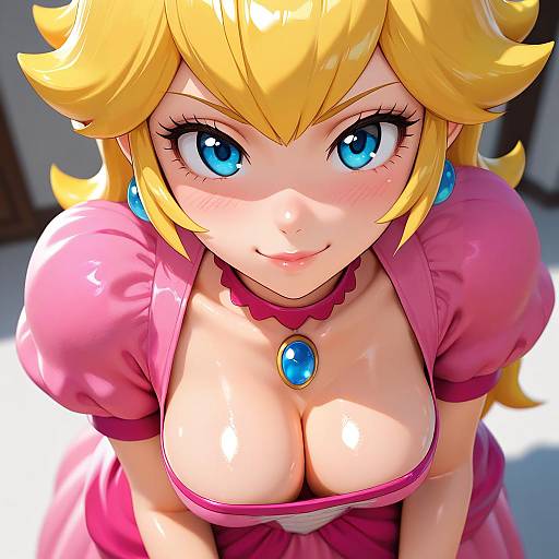 Pixar-Style 3D Princess Peach Render