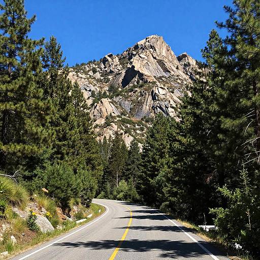 Scenic Mountain Road Through Forest