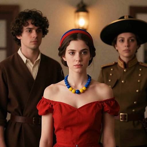 Historical Portrait of Three Attired Figures