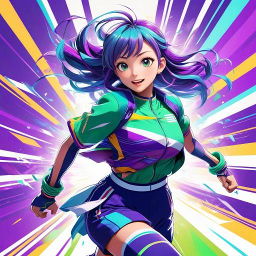 Vibrant Anime Idol in Motion