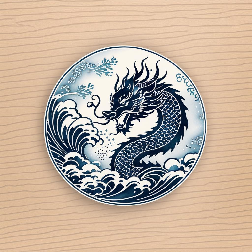 Traditional Chinese Dragon Rubber Stamp Design