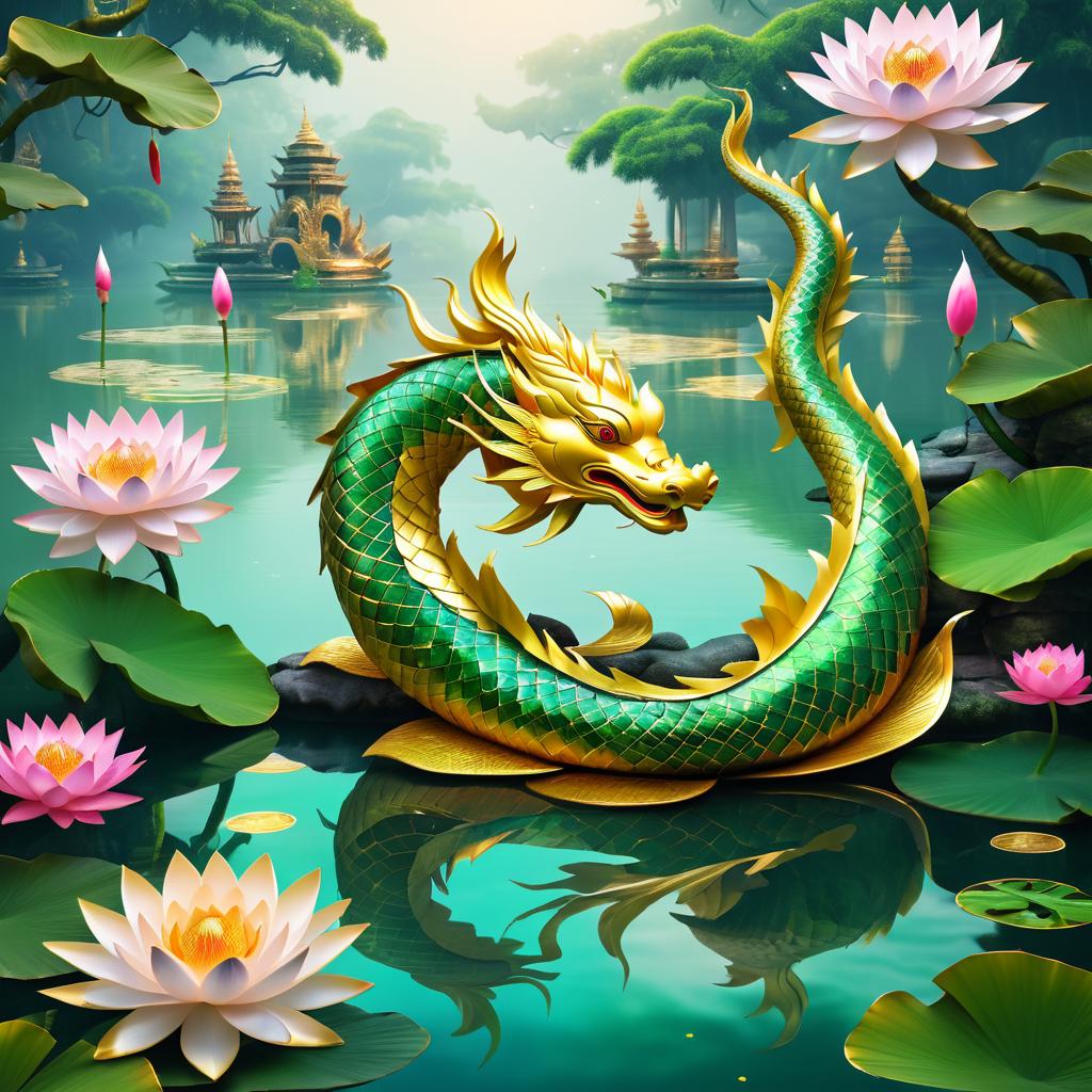 Majestic Naga in Tranquil Lagoon