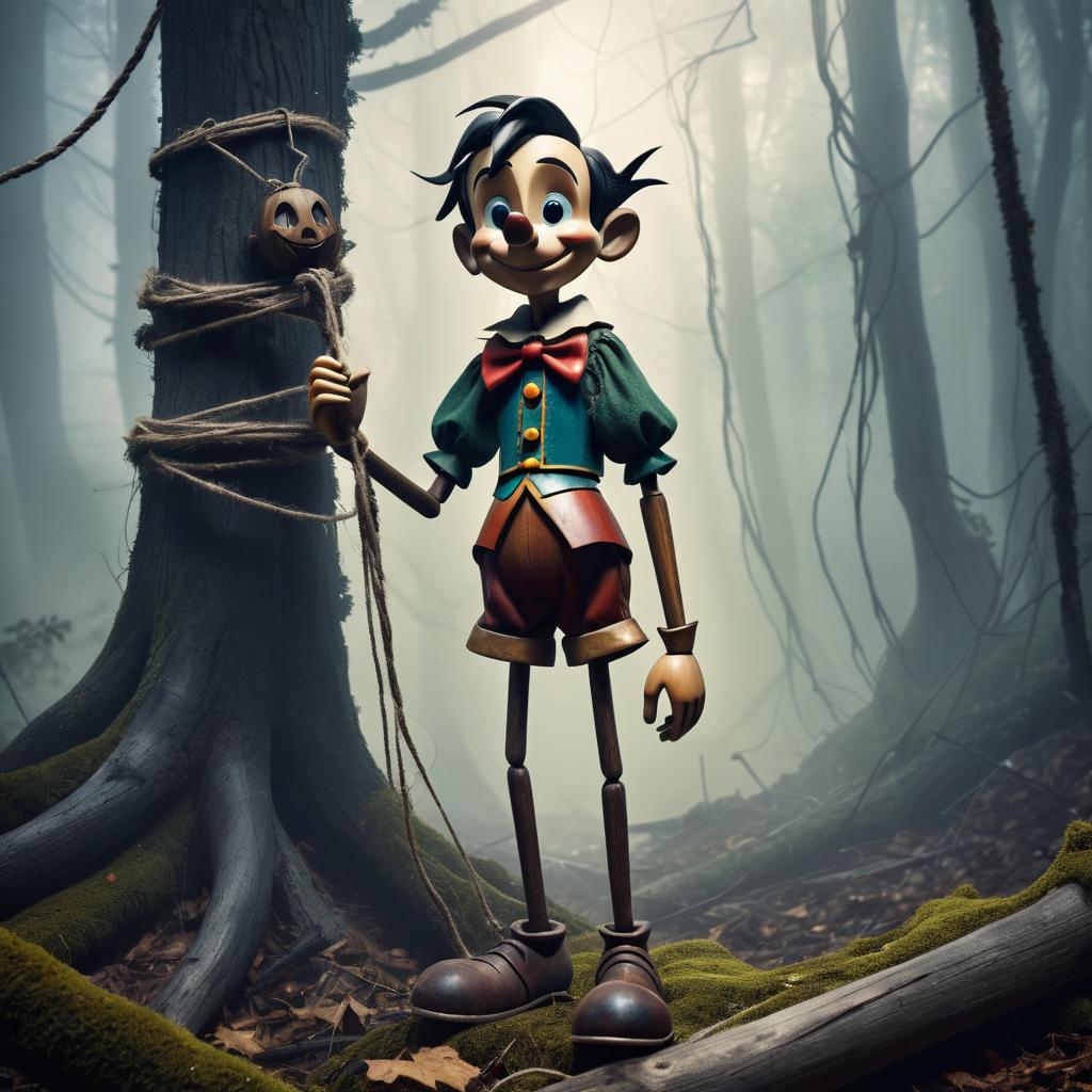 Sinister Pinocchio in Haunted Forest