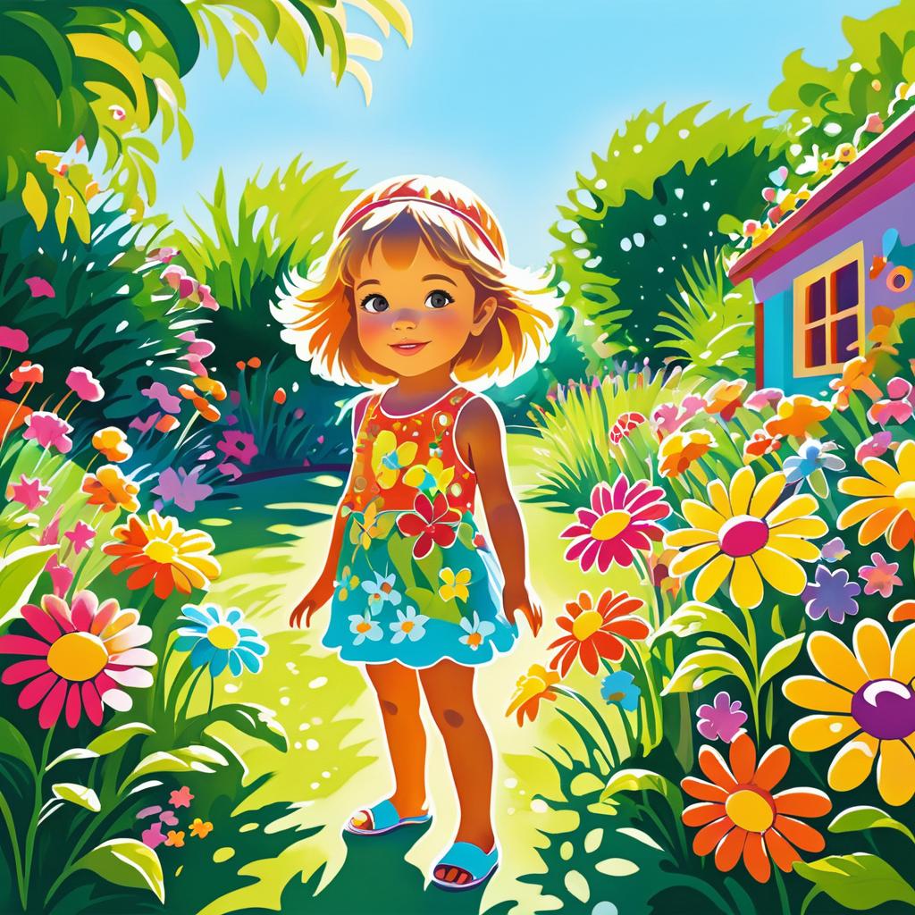 Curious Child in a Vibrant Garden