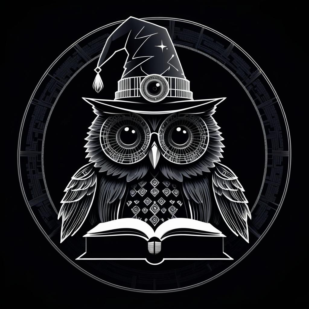 Whimsical ASCII Owl Logo Design