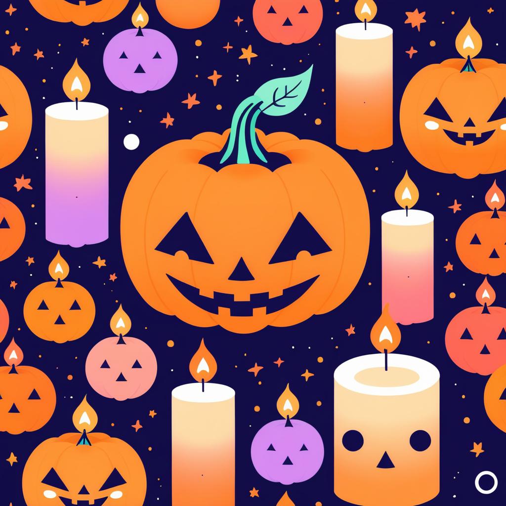 Cute Kawaii Pumpkin Illustration for Halloween