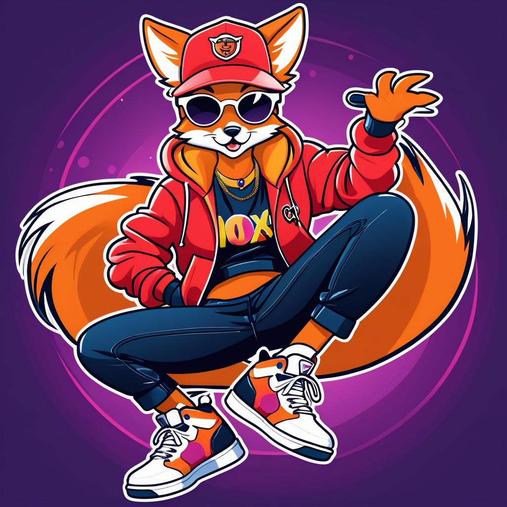 Jazzy Female Fox in Hip-Hop Style