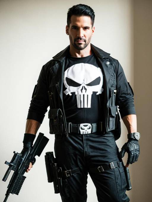 Man Cosplay as The Punisher