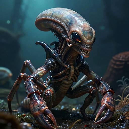 Realistic Alien Crustacean Illustration