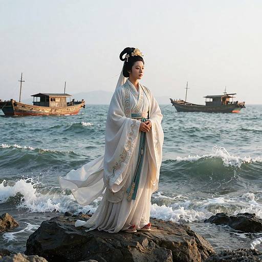 Mazu Goddess on Misty Shore