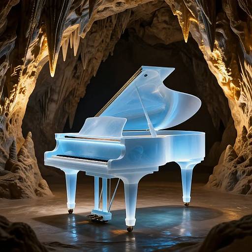 Ethereal Crystalline Piano in Cavern